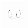 Julie Vos Silver Cubic Zirconia Crescent Stone Hoop Medium