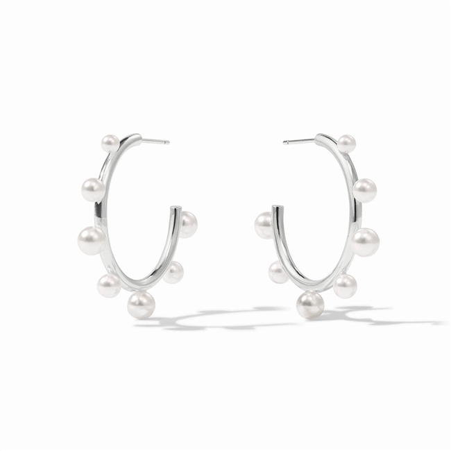 Julie Vos Silver Pearl Hydra Stone Hoop Medium