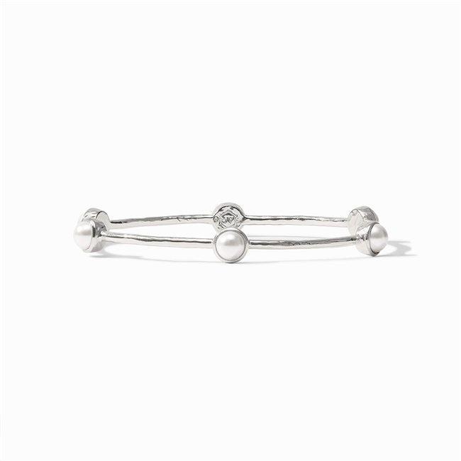 Julie Vos Silver Pearl Luxe Milano Bangle Large
