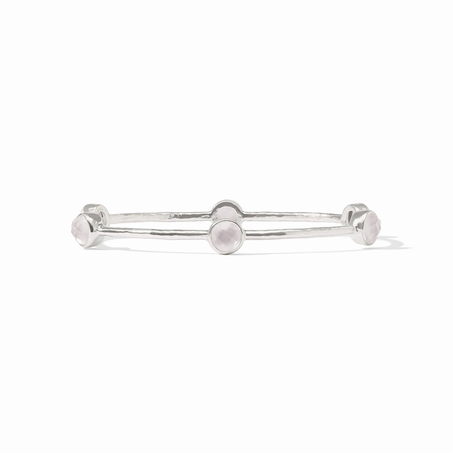 Julie Vos Silver Iridescent Clear Crystal Luxe Milano Bangle Large