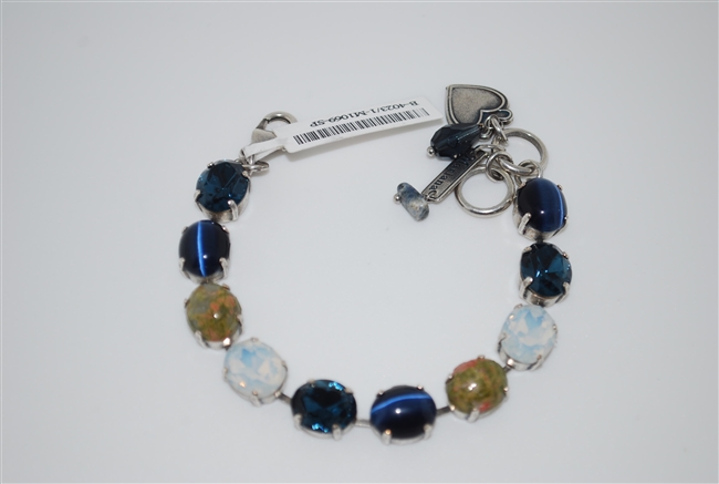 Mariana 8" One of a Kind, Statement Bracelet from the Mood Indigo Collection in 925 Silver Plated