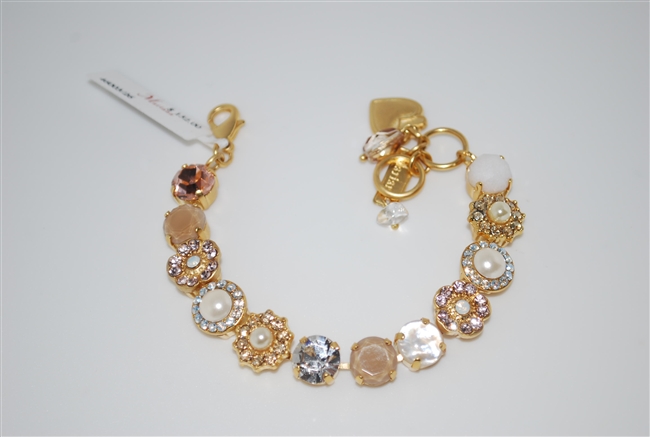 Mariana 8" Statement Bracelet from the Kalahari Collection with Swarovski Crystals and Yellow Gold Plated