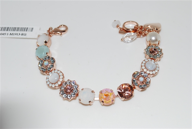 Mariana 8" Statement Bracelet from the Sweet Pea Collection with Swarovski Crystals and Rose Gold Plated