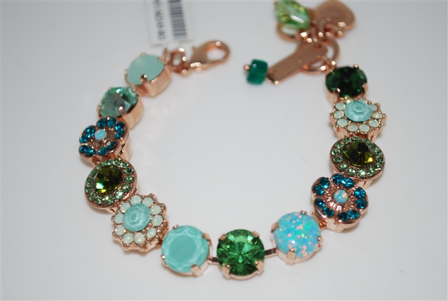 Mariana "Sophia" 8" Statement Bracelet from the Fern Collection with Swarovski Crystals and Rose Gold Plating