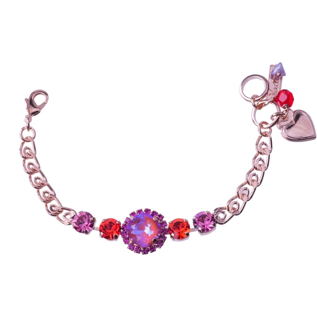 Mariana Rhodium Roxanna Cushion Cut Cluster and Chain Bracelet