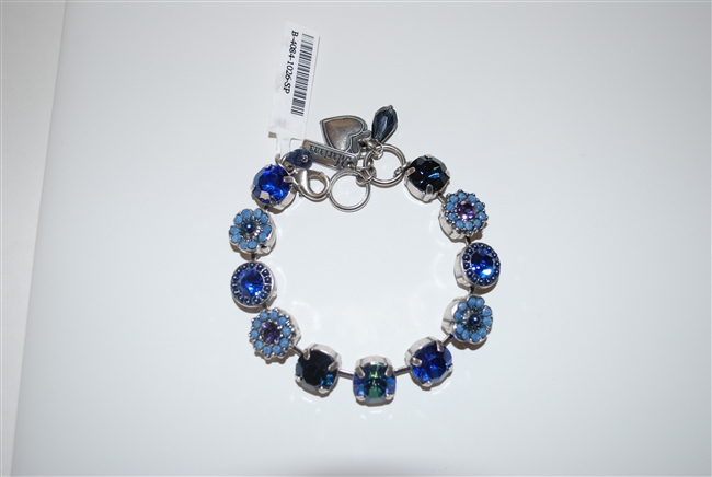 Mariana "Sophia" 8" Statement Flower Bracelet from the Electra Collection with Swarovski Crystals and .925 Silver Plated