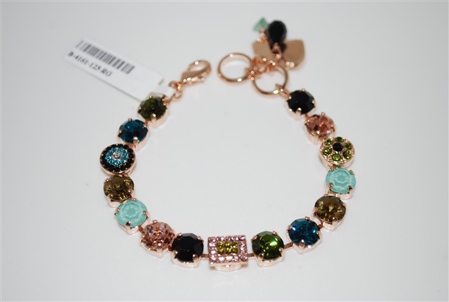 Mariana 8" Statement Bracelet from the Cannoli Collection with Swarovski Crystal and Rose Gold Plated