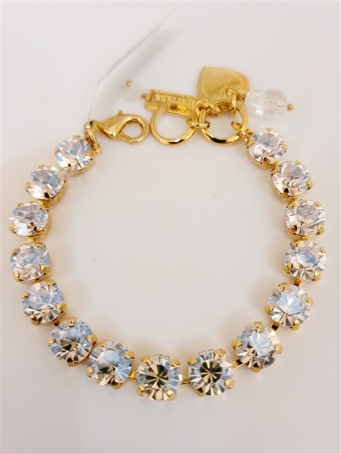 Mariana "Bette" 8" Crystal Tennis Bracelet with Moon Dance Crystals with Yellow Gold Plating