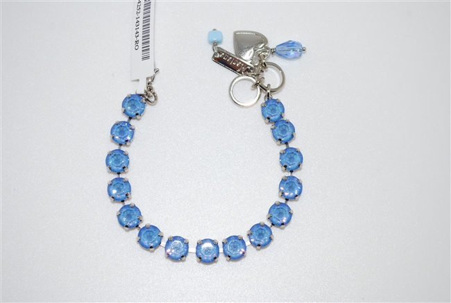 Mariana "Bette" 8" Crystal Tennis Bracelet with Ocean Sun Kissed Crystals and set in Rhodium Plating