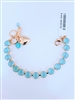 Mariana "Bette" 8" Crystal Tennis Bracelet with Aqua Sun Kissed Crystals with Yellow Gold Plating