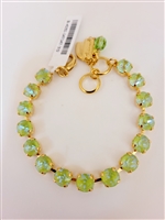 Mariana "Bette" 8" Crystal Tennis Bracelet with Peridot Sun Kissed Crystals with Yellow Gold Plating
