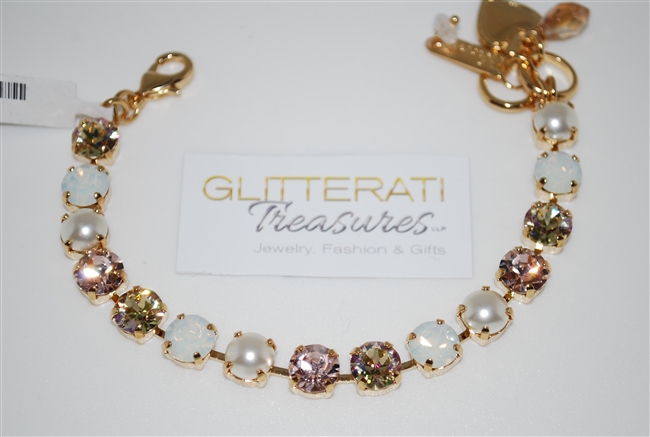 Mariana "Bette" 8" Tequila Sunrise Collection Swarovski Crystal Tennis Bracelet Yellow Gold Plated