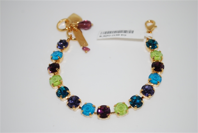 Mariana "Bette" 8" Peacock Collection Tennis Bracelet Yellow Gold Plated