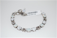 Mariana "Bette" White Howlite Minerals, Clear, and Opal Crystals Strand Bracelet in .925 Silver Plated