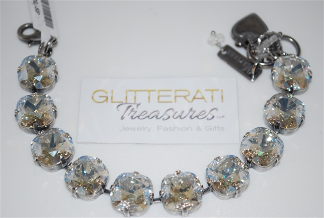 Amazing Mariana 8" Bijou Tennis Bracelet with Clear Moonlight Effects Swarovski Crystals from On A Clear Day Collection and .925 Silver Plated