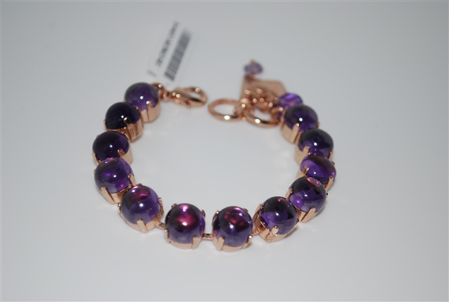 Mariana 8" Tennis Bracelet with Amethyst Minerals with Rose Gold Plating