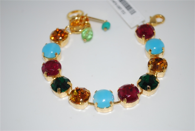 Mariana 8" Happy Days Bracelet with Swarovski Crystals and Yellow Gold Plating