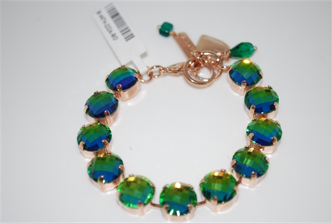 Mariana Multi Colored Rainbow Faceted Bracelet in Rose Gold Plating