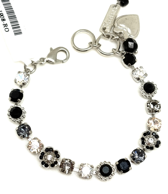 Mariana Rhodium Black Orchid Dainty Flower Bracelet
