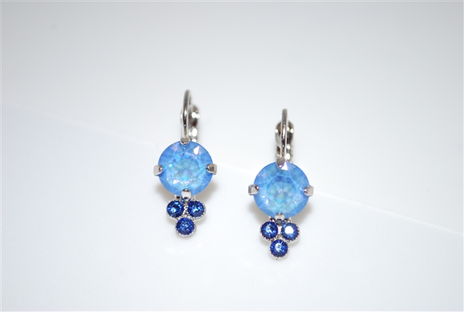 Mariana Earrings with Sun Kissed Ocean Swarovski Crystals and Rhodium Plated