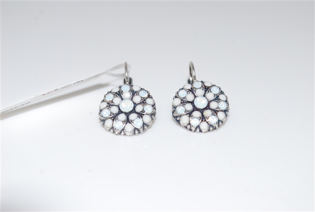 Mariana Guardian Earrings with White Opal Swarovski Crystals and .925 Silver Plating