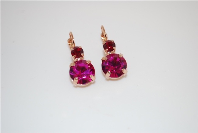 Mariana "Audrey" Round Drop Earrings from the Firefly Collection Rose Gold Plated