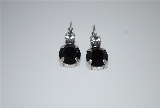 Mariana "Audrey" Round Drop Earrings from the Checkmate Collection .925 Silver Plated