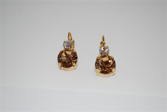 Mariana "Audrey" Round Drop Earrings from the Champagne and Caviar Collection set in Yellow Gold Plating
