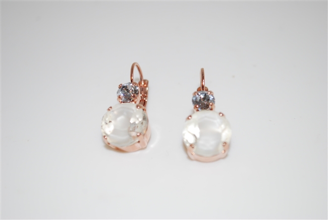 Mariana "Audrey" Round Drop Earrings from the Seashell Collection set in Rose Gold