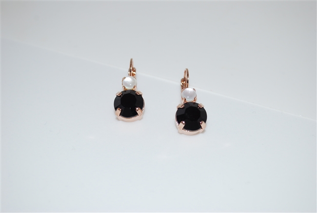 Lynne - Mariana "Audrey" Round Drop Earrings from the Blizzard Collection Rose Gold Plated