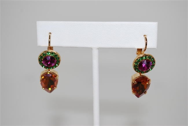 Mariana Reagatta Teardrop style earrings from the Happy Days Collection made of Swarovski Crystals and Gold Plated