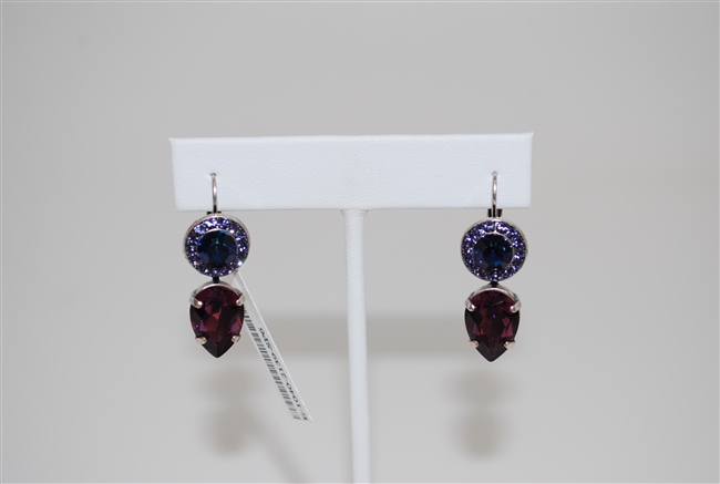 Reagatta" Teardrop Style Earrings from the Peacock Collection in .925 Silver Plating