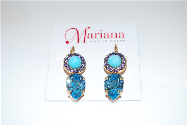 Mariana Reagatta Teardrop style earrings from the Cuban Collection made of Swarovski Crystals and Gold Plated