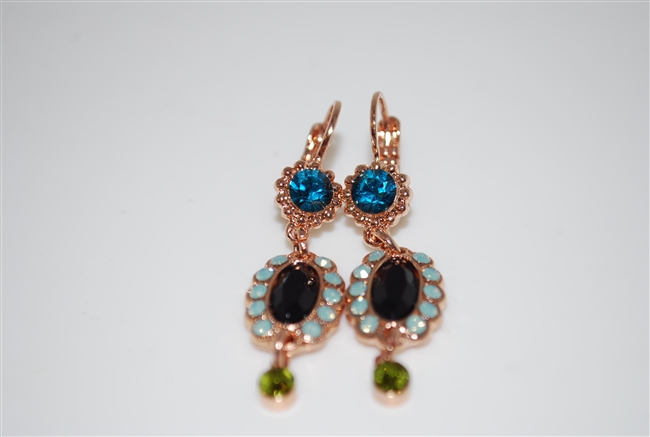 Mariana Dangle Earrings from the Canolli Collection with Swarovski Crystals set in Rose Gold Plating