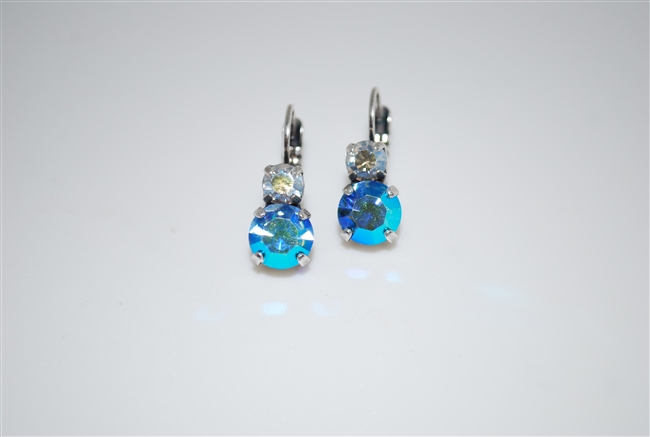 Mariana "Chloe" Round Drop Earrings from the Italian Ice Collection with  Silver Plated