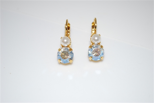 Mariana "Chloe" Round Drop Earrings from the Champagne and Caviar Collection with Crystals Yellow Gold Plated