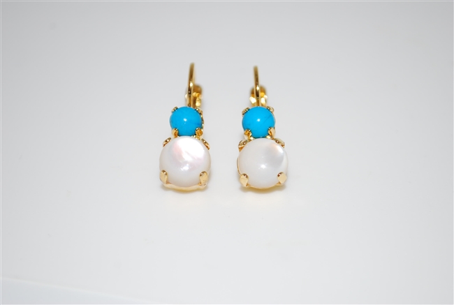 Mariana "Chloe" Round Drop Earrings from the Polar Paradise Collection with Clear Crystals