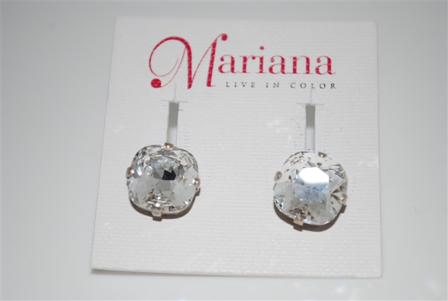 Mariana "Bijou" Post Earrings with Clear Swarovski Crystals from the On a Clear Day Collection .925 Silver Plated