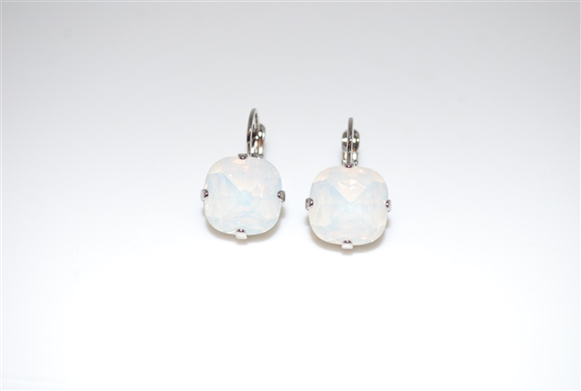 Mariana "Bijou" Earrings with White Opal Swarovski Crystals with Rhodium Plating