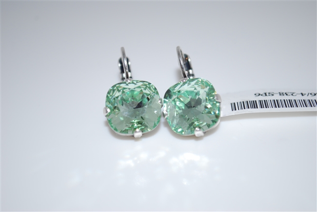 Mariana "Bijou" Drop Earrings with Chrysolite Green Swarovski Crystals with .925 Silver Plating