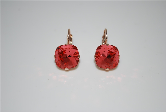 Mariana "Bijou" Drop Earrings with Padparadscha Swarovski Crystals with Rose Gold Plating