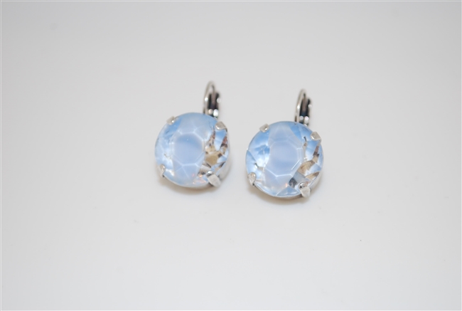 Mariana  Large Giver Blue Swarovski Crystal Earrings in .925 Silver Plating