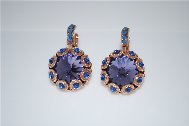 Mariana "XOXO"  Large Crystal Earrings from the Electra Collection in Rose Gold Plating