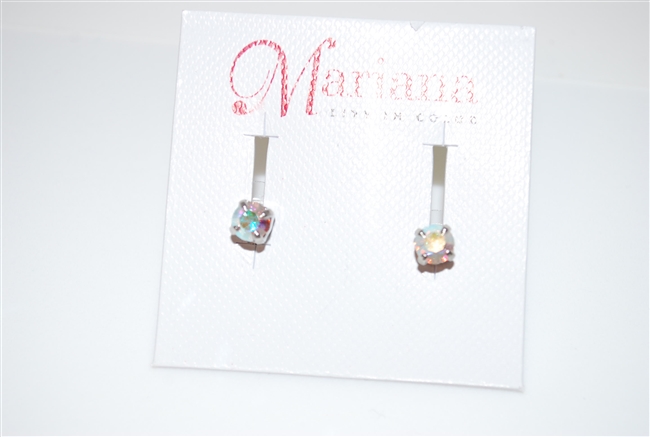 Mariana Studs with small AB Crystals and .925 Silver Plated