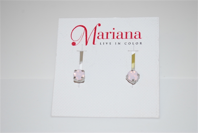 Mariana Studs with Small Rosewater Swarovski Crystal and .925 Silver Plated