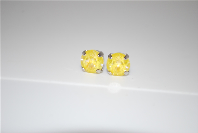 Mariana Sunshine Sun Kissed Crystal Rhodium Plated Post Earrings