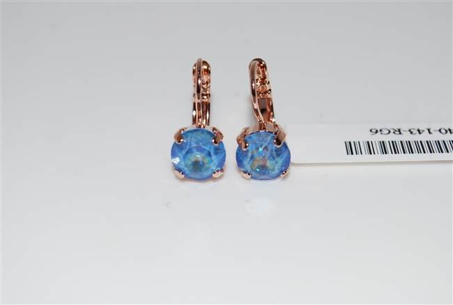 Mariana Blue Rose Gold Plated Small Swarovski Crystal Earrings