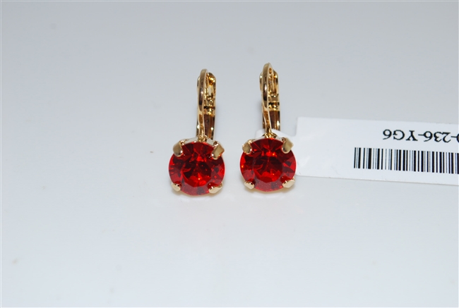 Mariana Yellow Gold Plated Orange Small Crystal Earrings