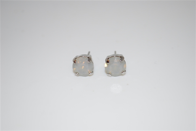 Mariana Taupe Opal Crystal .925 Silver Plated Post Earrings