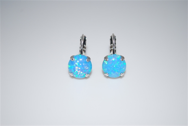 Mariana earrings with Blue Opals and Rhodium Plated (Italian Ice)